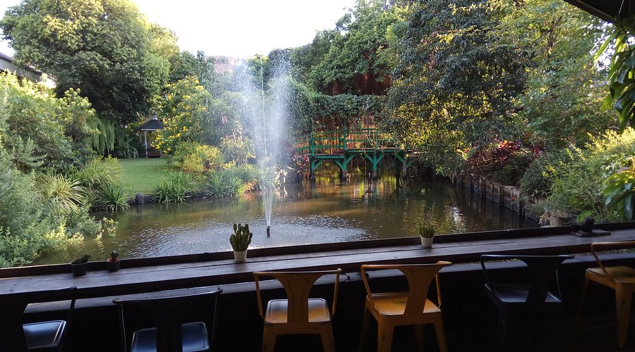 Garden pathway and lush greenery at Plantation Cafe